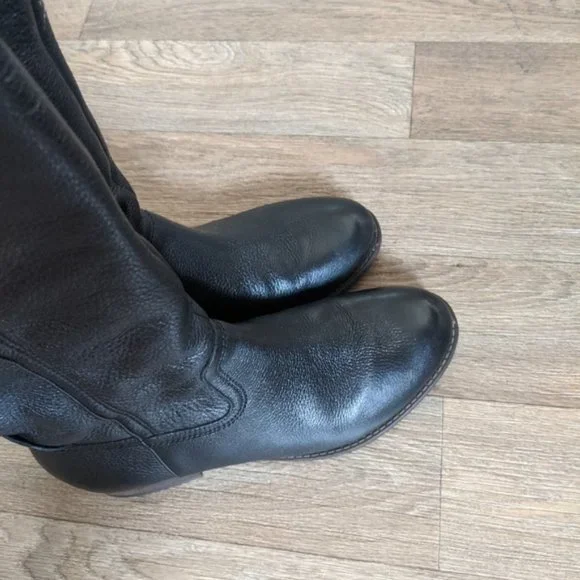 New NIB Franco Sarto Hydie Leather Black Tall Riding Boots Women Size 6.5 - Picture 6 of 9